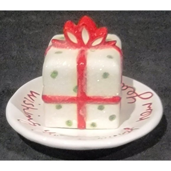 Dept 56 Christmas decoration figurine DISH & LID Wishing You a Sweet New Year - Picture 2 of 12